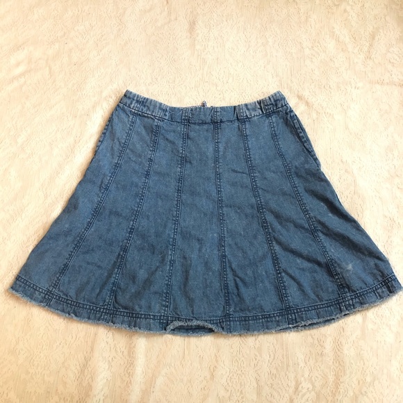 Anthropologie Pilcro and the letterpress chambray panel fringe skirt - Picture 1 of 10